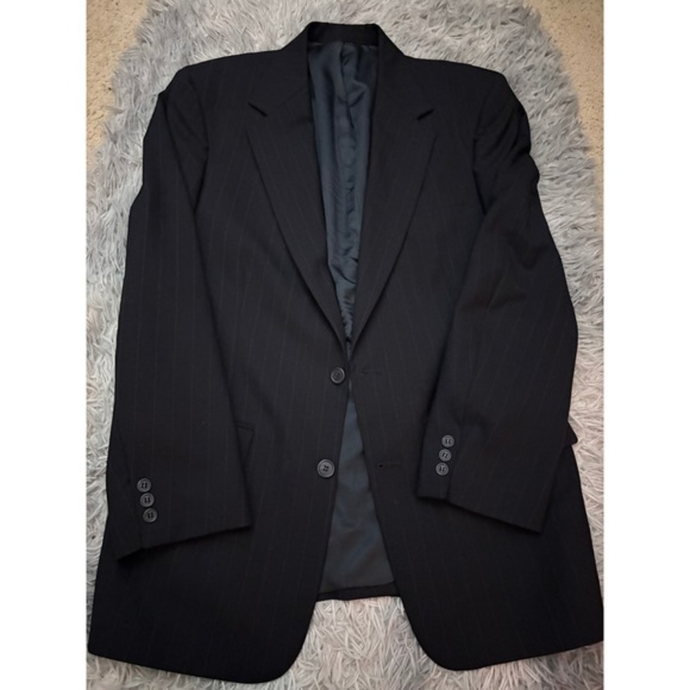 Brooks Brothers Navy Pinstripe Wool Blazer 2 Button Classic Fit Suit Jacket 40R